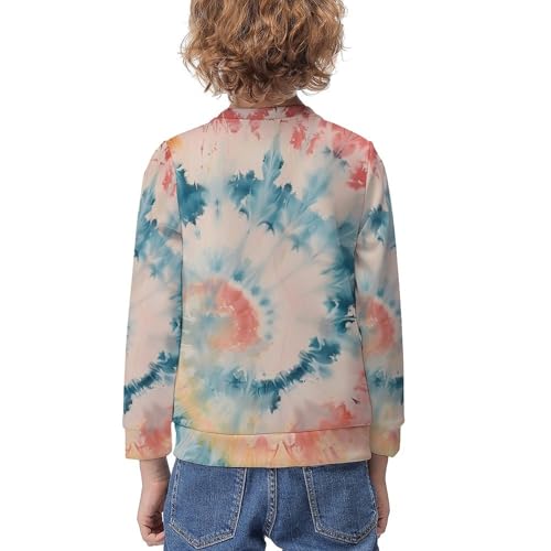 Tie Dye Rainbow Colorful SpiralChildren's Casual Pullover Sweatshirt Loose Fit8-10Y2