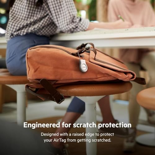 Image of Belkin Apple AirTag Secure Holder With Wire Cable - AirTag Holder - Lock & Protect Air Tags In Durable Scratch Resistant Case - Protective AirTag Keychain Accessory For Keys, Luggage & More - White