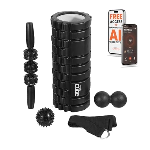 The Cube Club | High Density Foam Roller with Roller Stick, Massage Ball for Deep Tissue Massage, Physical Therapy, Muscle Recovery, Physiotherapy (Foam Roller Kit)