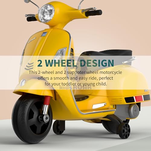 Image of KidsROAR 12V Electric Bike for Kids with Remote Control, Battery Operated Scooter Bike for Boys & Girls, Wide Seat, Music & Lights, Safe Ride-On for 2-6 Years, Manual & Remote Control (Mango)