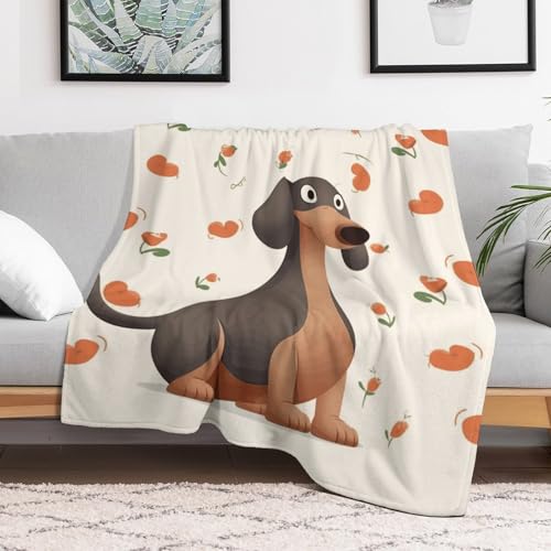 Plaid doux Teckel couverture de lit pour soirées cocooning - 7