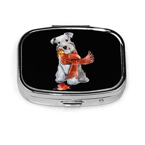 ピルケース 薬ケース 小型 小分け 薬入れ 白い 犬柄 シェナリ 葉柄 習慣薬箱 薬飲み忘れ防止 コンパクト 携帯用 持ち運びやすい おしゃれ くすり整理 便利 収納ケース ガムケース 小物入れ 指輪・ネックレス・紐・ネジ収納 小型収納ケース 金属製