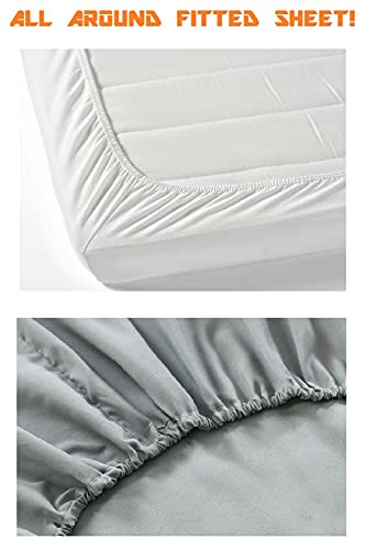 Elegant Comfort Luxury 1500 Premium Hotel Quality Microfiber 4-Piece Sheet Set - Wrinkle Resistant, All Around Elastic Fitted Sheet, Deep Pocket up to 16", King, Coral