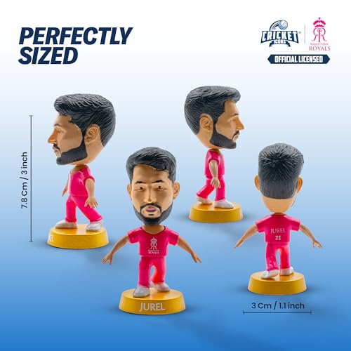 Image of Action Figure, IPL Edition 360 Rotatable Head, Cricket Player for Fans & Collectors (3 Inch Dhruv Jurel)