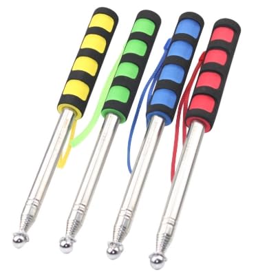 sinirttou 2.5 Metros Asta de Bandera Plegable de Acero Inoxidable, con 8 Ganchos Clips, Varilla Portátil de Mano asta de Bandera Accesorios Set