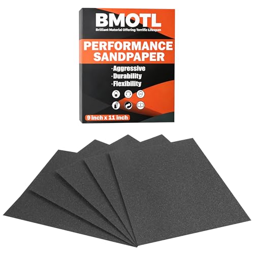 BMOTL 150 Grit Sandpaper Sheets 9x1112 Pcs Wet Dry Silicon Carbide Coarse Sand Paper for Wood Furniture Finishing Automotive Polishing Metal Sanding