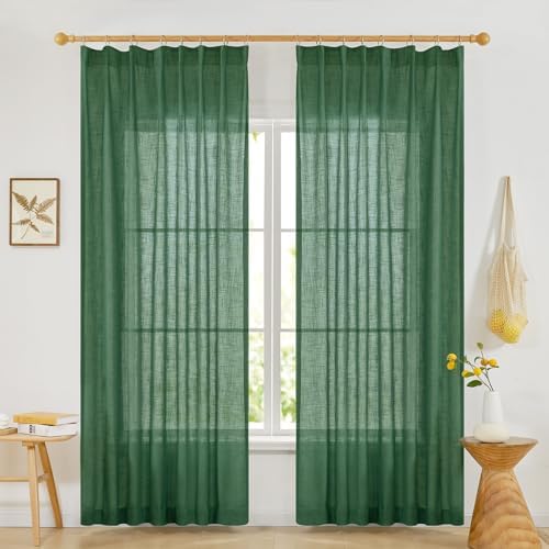 Deconovo Semi-Sheer Linen Curtains – Light Filtering & Privacy En...