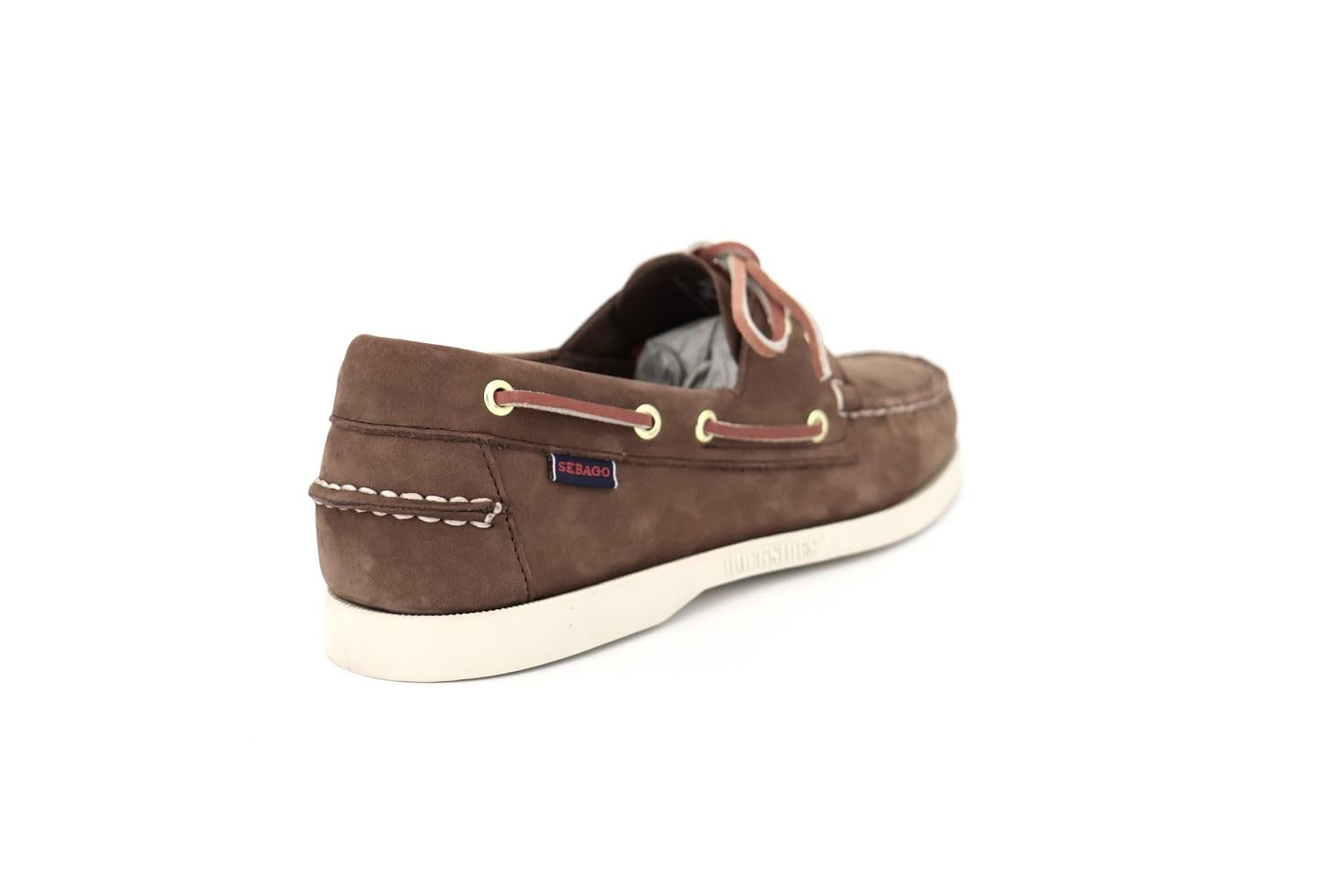 Sebago Mocassini Nautici Uomo Docksides Portland Nubuck 7000GA0 Brown Dk Yellow Gold ACO
