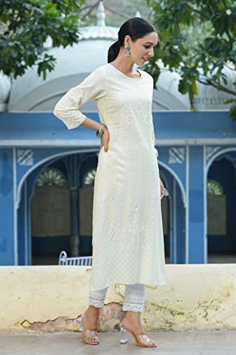 Image of Juniper Women's Rayon Printed Straight Kurta