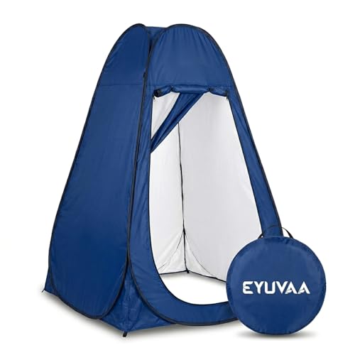 Image of EYUVAA LABEL Pop Up Privacy Tent for Changing Clothes, Portable Dressing Room for Women, Foldable Camping Shower and Outdoor Changing Room, Polyester Silver Coated Toilet Tent with Carry Bag