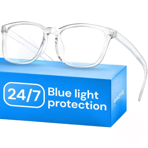 Gaoye Transparent, Clear Blue Light Glasses for Computer & Gaming - Anti UV Ray Lenses...
