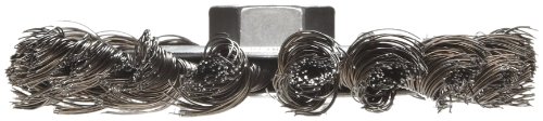 Image of Weiler 36012 Vortec Pro 5 /8 inch-11 Arbor, 4 inch Diameter, 0.014 inch Wire Size, Carbon Steel Bristles, Wide Face, Knot Wire Wheel Brush (Pack of 5)