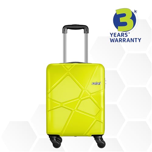 Safari-Pentagon-Hardside-Small-Size-Cabin-Luggage-Suitcase-Trolley-Bags-for-Travel-Green-Lime-Color-55cm