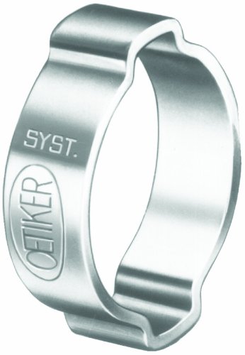 Dixon 0811 Zinc Plated Steel Double-Ear Pinch-On Hose Clamp, 3/8" Diameter, 0.319 Closed x 0.433 Open Range, Bag of 100