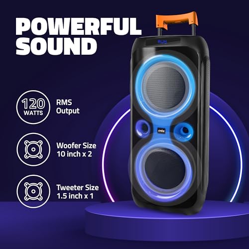 Image of Artis BT916 120W Wireless Bluetooth Party Speaker with EQ Mode /FM /USB /Aux in /Guitar in /TF Card & Wireless Mic.