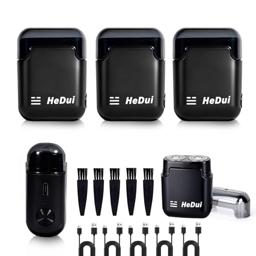 Image of 5 Pack Mini Electric Shaver Portable Travel Shavers Pocket Shaver USB-C Rechargeable Dry Shave Detachable Head Washable Double Head Razor Easy Cleaning Send to Parents Son Boyfriend