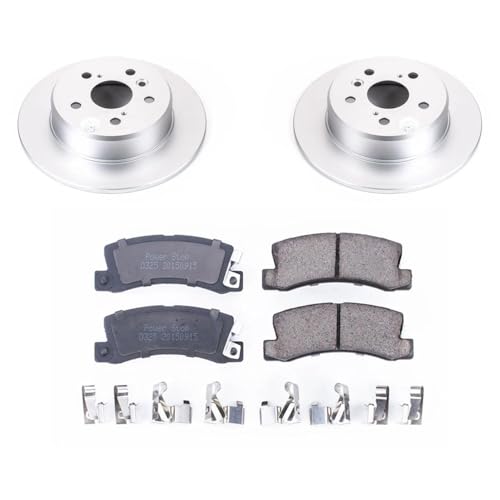 Image of PowerStop Rear Brake Kit for Lexus RX300 1999-03 - Fully-Coated Disc Rotors with Z17 Ceramic Brake Pads Replacement, CRK6784