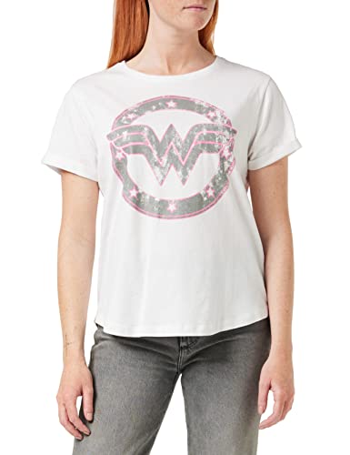 dc comics Emblème Ww T-Chemise, Blanc, 40 Femme