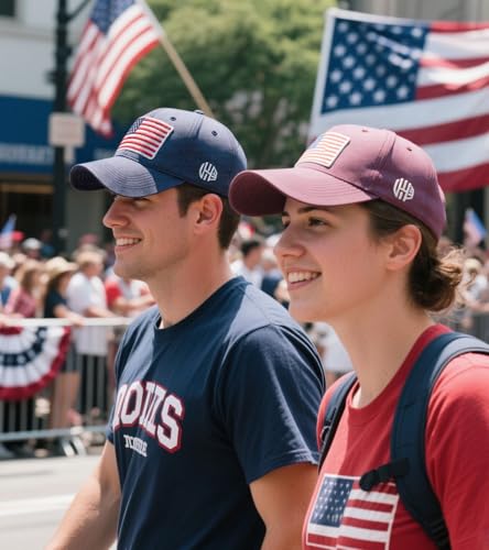 Image of 2-Pack USA Flag Hats for Men Baseball American Flag Hats for Men USA Cap USA Tactical Washed for Women