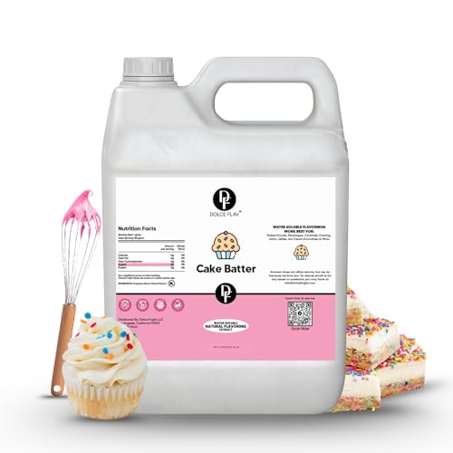 Image of Dolce Flav Cake Batter Flavoring - 32 Ounce Water-Soluble Kosher, Sugar-Free, Concentrated Cake Batter Flavor for Frosting, Cupcakes & Ice Cream