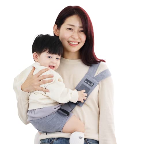 Image of GOOSEKET Toddler Sling/Original/Cotton Baby Carrier/Compact hipseat/Infants to 44 lbs Toddlers/Sleep (Gray)…