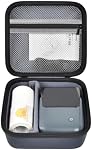 GWCASE Cas de transport dur pour NIIMBOT B1 & B21 Label Maker, organisateur de stockage de voyage étanche avec diviseur mobile pour imprimante, bandes supplémentaires & Câbles, idéal pour les petites entreprises & Sommaire - Gris foncé