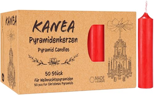 KANEA 50er Pack Pyramidenkerzen - Weihnachtskerzen für Pyramiden -...