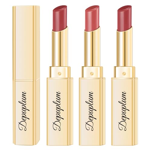 Image of Depuplum 3Pc Dark Red Lipsticks Set for Women Hydrate Lipstick Glossy Moisture Lip Gloss Sheer-Medium Coverage Long Lasting Lipsticks for Dry Lips, DM68 /95 /98