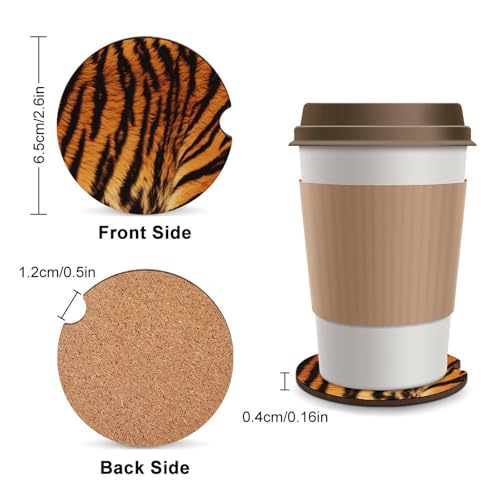Portavasos de Madera con Diseño Tigre 2.6" 2 Unidades miniatura 2