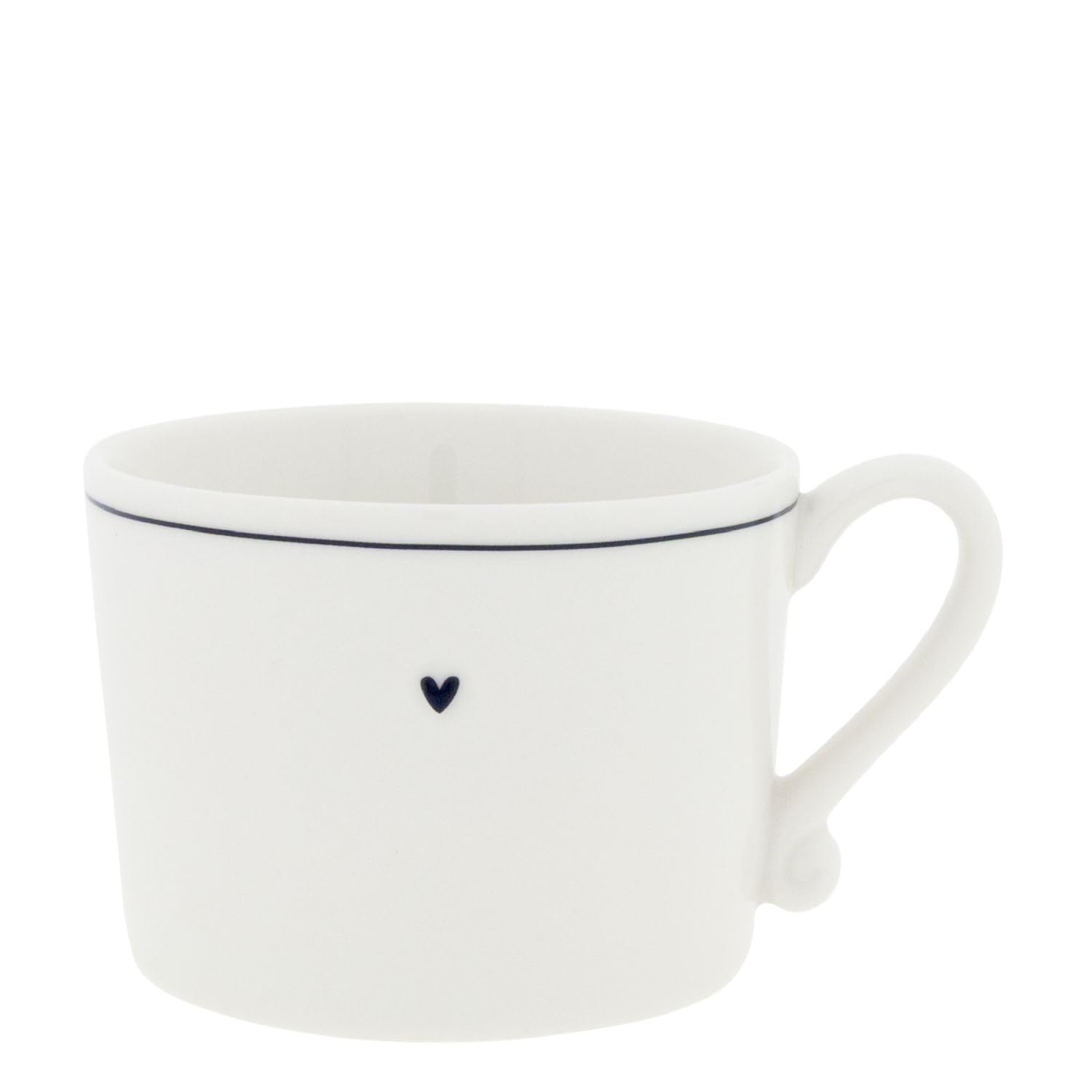 Bastion Collections 6er Set Tassen Heart & Line weiß mit schwarzen Herz 300ml