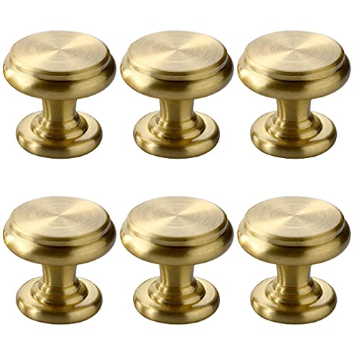 CUTOOP 真鍮 取っ手 中世のモダンなスタイル ブラッシュドブラス 引き出し つまみ キャビネット ハードウェア キッチン 化粧台 バスルーム キャビネット ハンドル ゴールド (6)