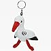 Storch - Portachiavi a forma di uccello e pianoforte, in peluche