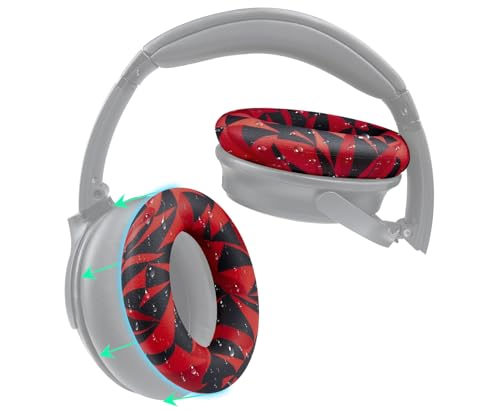Image of SOULWIT Silicone Ear Pads Cover Protector for Bose QuietComfort QC15 QC25 QC2 QC35 QC45 /Ae2 Ae2i Ae2w /SoundTrue & SoundLink AE Headphones Cushions, Sweatproof, Easily Washable - Red Storm