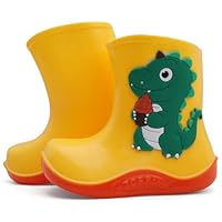QIETION Kids Rain Boots - Toddler Waterproof Easy-On Boots for Girls and Boys Y102-YL17