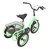 12 Inch Kids Tricycle with Large Basket, Single Speed 3 Wheel Trike for Children Ages 2-5 (2.95-3.77ft), Light Green #3
