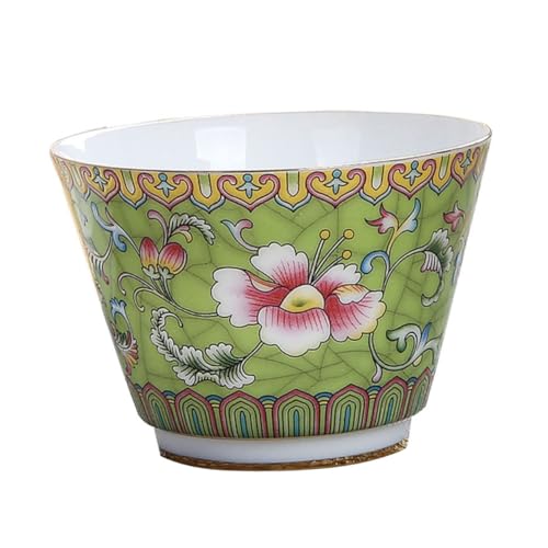 ULTECHNOVO Tazza da tè in Ceramica Kung Fu retrò Verde Tazza da tè Decorativa Rotonda in Porcellana Facile da Pulire Adatta per Uso Domestico