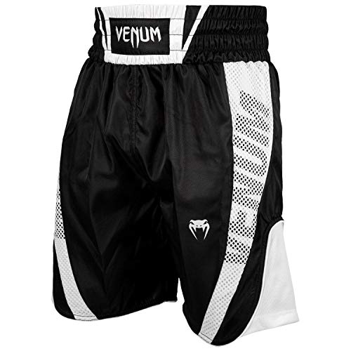 Venum Elite Boxing Shorts - Black/White - M