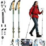 Telescopic Hiking Poles with Camera Mount, Selfie Trekking Pole & Hiking Stick Combo with Magic Phone Holder, Mini Tripod for Women Men Seniors, All-in-One Kit for Hiking, Selfie, Vlog & Daily Use