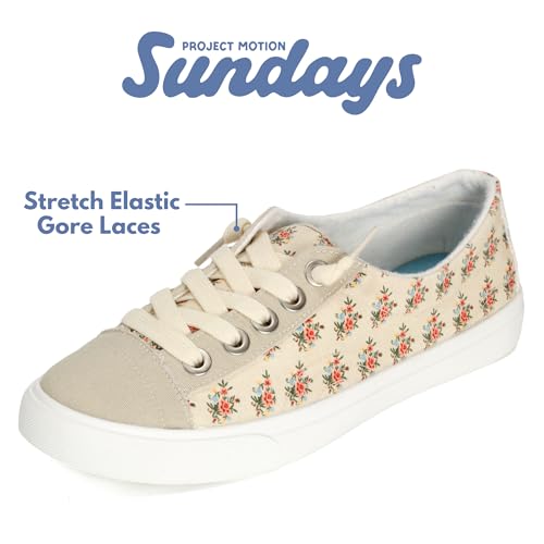 Image of Sundays Canvas Sneakers Women - Memory Foam Insole with Breathable Canvas Shoes for Women Footwear - Non-Slip with Lightweight and Comfortable Womens Sneakers