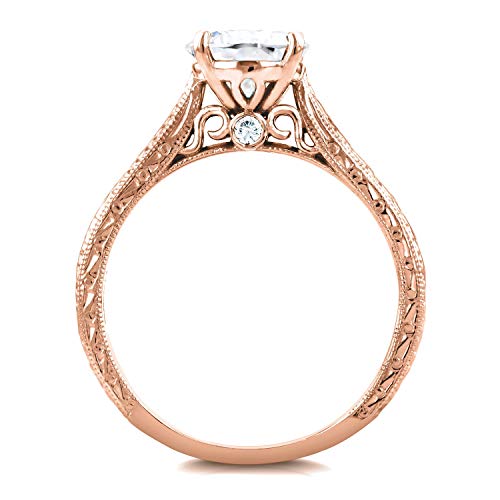 Kobelli Antique Style Moissanite Engagement Ring 1 1/2 Carat (Ctw) In 14K Rose Gold, Size 7, Rose Gold #TOP1