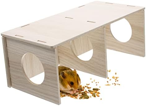 Picture of iplusmile Hamster Hiding Toys, Wood Hamster Hide Natural Cabin Rat ...