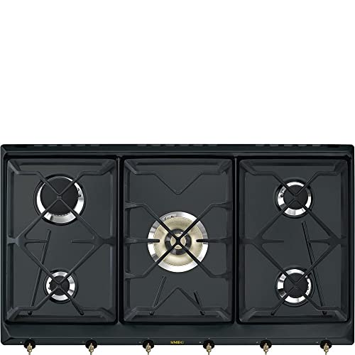 SMEG Gaskochfeld COLONIALE - SRV896AOGH, Anthrazit