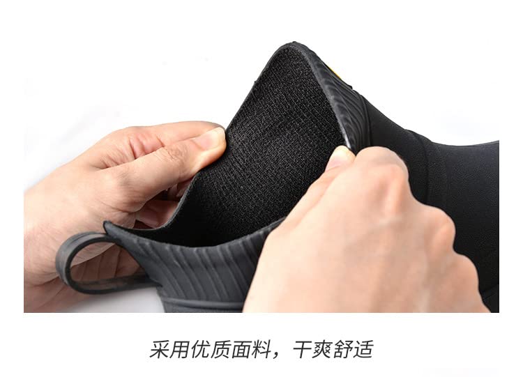 jessie Men Rain Boots Outdoor Slip On Waterproof Non-Slip Rubber Ankle Boots Rain Booties4