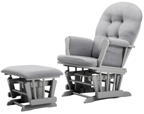 Image of Angel Line Grayson Glider and Ottoman, Gray w /Gray Cushion