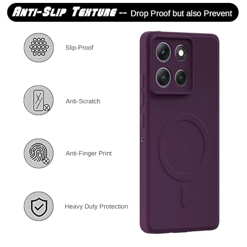 Image of Back Cover | MagFit Ring Design (Non-Magnetic) | Shockproof Protection | Anti-Slip Grip | Raised Camera Edges | Slim Protective Case for Motorola Moto G86 5G / G86 Power 5G (Purple)