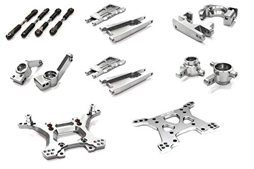 Integy RC Model C26516SILVER Billet Machined Stage 1 Suspension Kit for Traxxas 1/10 Slash 4X4 LCG