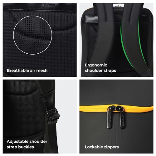 Image of MOKOBARA The Transit Backpack 2.0 30L Premium Nylon15.6 Unisex Multipurpose Laptop Backpack for Men and Women (Money Moves Sunray, Black & Yellow)