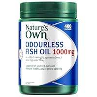 Nature's Own Odourless Fish Oil 1000mg Capsules 400 - Naturally Derived Omega-3 - Supports Brain Function & Eye Health - Maintains Heart Health, General Health & Wellbeing