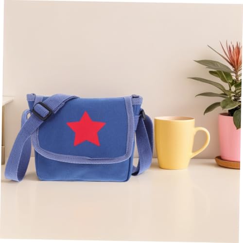 Vintage Canvas Messenger Purse with Star Pattern Adjustable Shoulder Strap for Boys for School Travel and Daily Use 5
