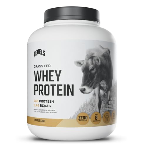 Image of Levels Grass Fed Whey Protein Powder, No Artificials, 24G of Protein, Cappuccino, 5LB
